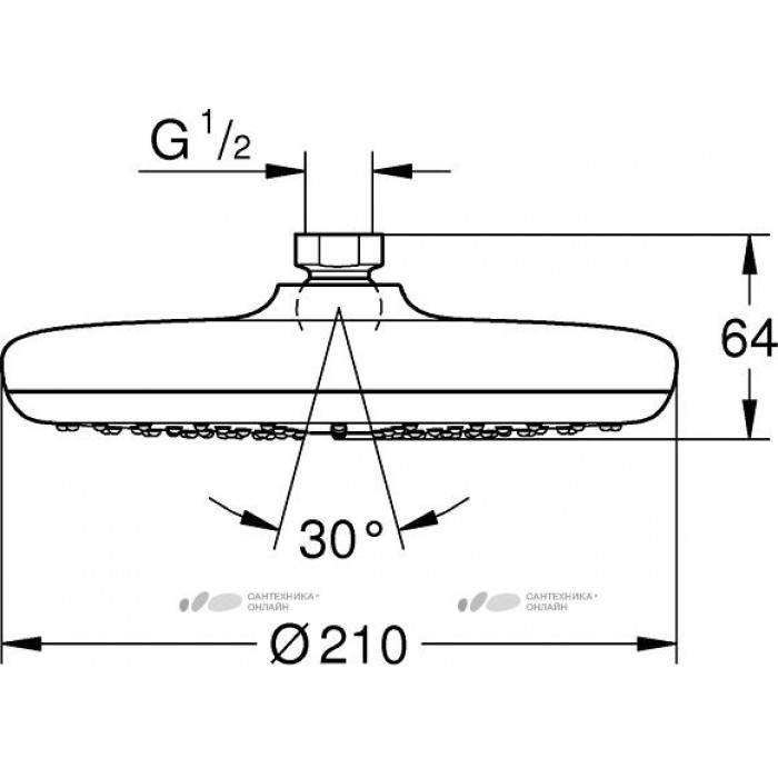Верхний душ GROHE Tempesta 210 26410000