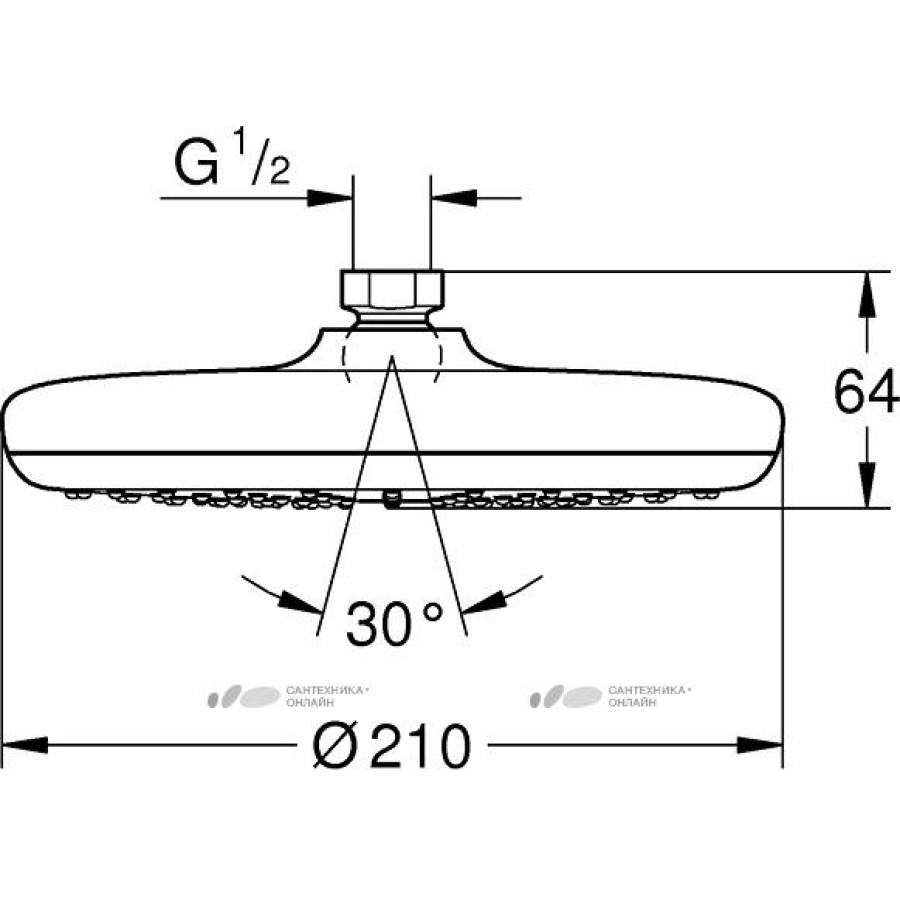 Верхний душ GROHE Tempesta 210 26410000