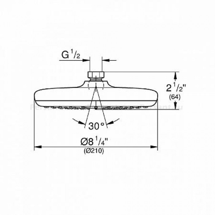 Верхний душ GROHE Tempesta 210 26408000 хром