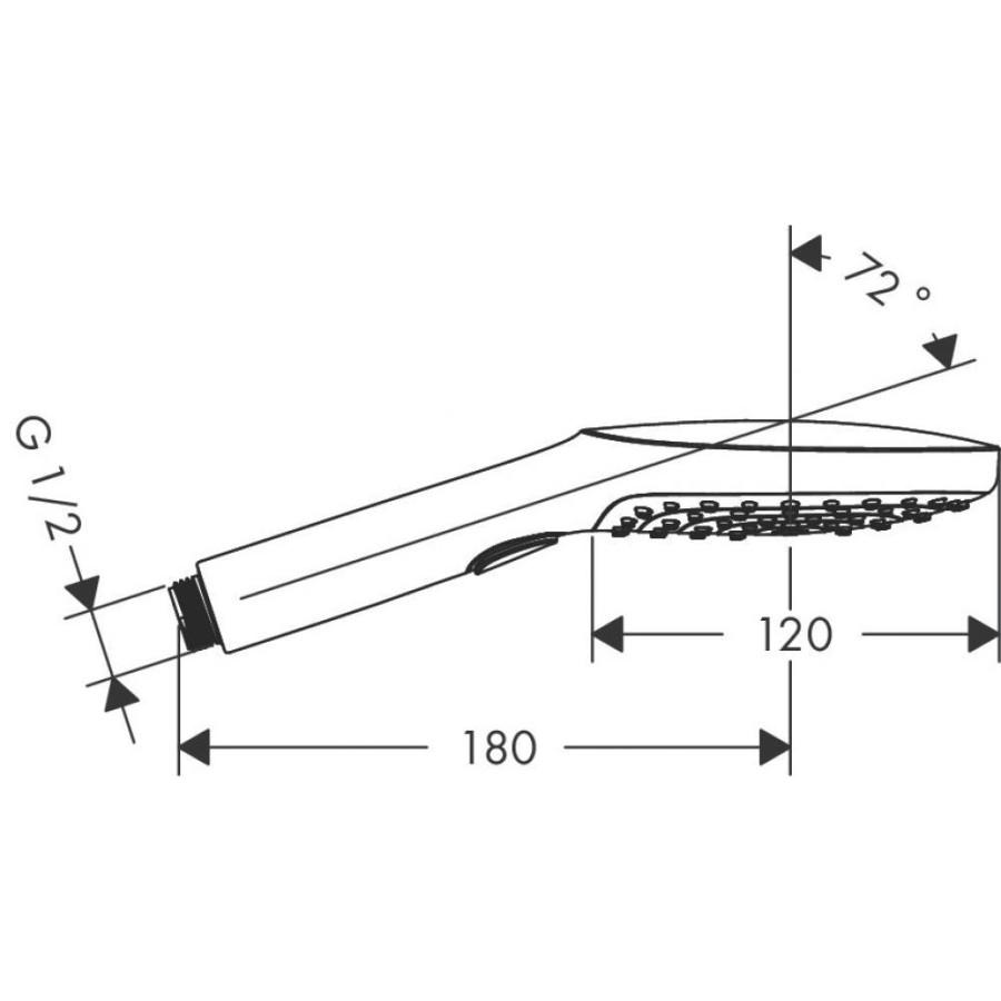 Лейка для душа hansgrohe Raindance Select 120 Air 3jet 26520340, шлифованный черный хром