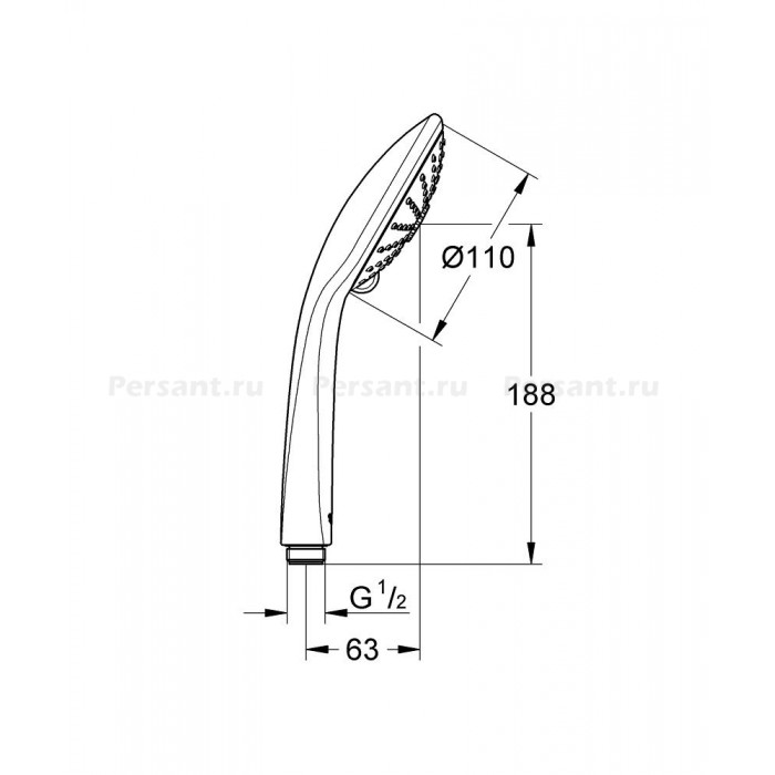 Душевая лейка GROHE Euphoria Euphoria 110 Massage 3 режима 27239001