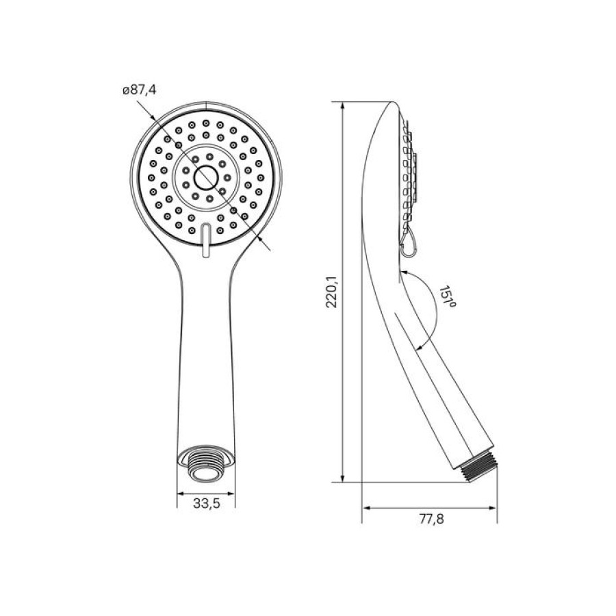 Лейка для душа Milardo Hand Shower 3F 3803F87M18