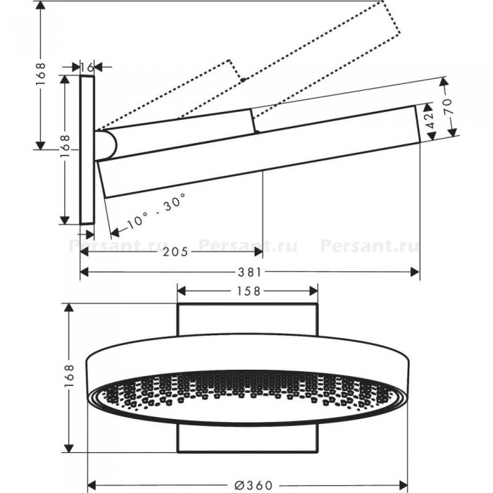 Верхний душ Hansgrohe Rainfinity 360 1jet 26230700 белый матовый