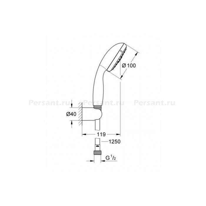 Душевой гарнитур Grohe New Tempesta 2 режима 27799001