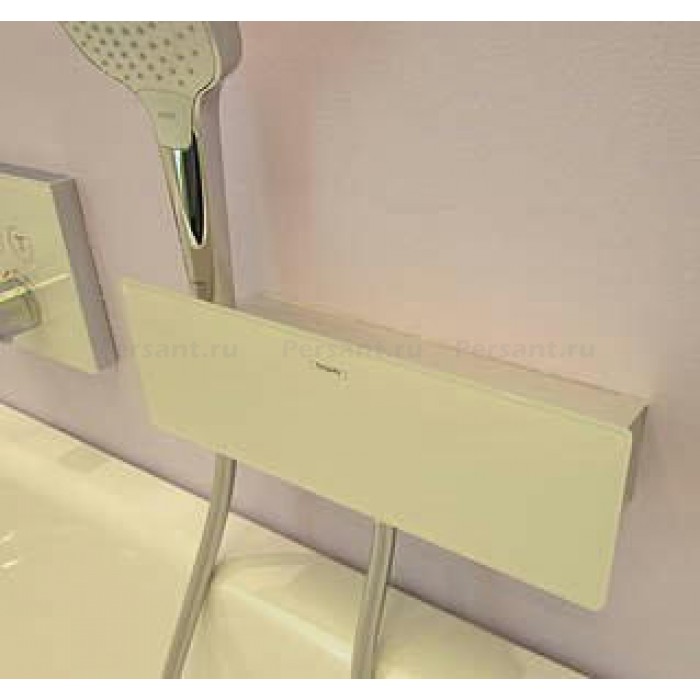 Держатель для душа Hansgrohe FixFit Porter с полкой 26456400 белое стекло/хром