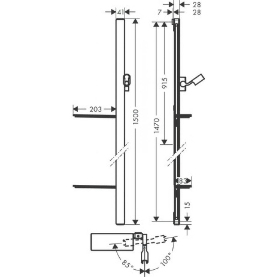 Душевая штанга hansgrohe Unica E 27645400 150 см со шлангом, белый/хром