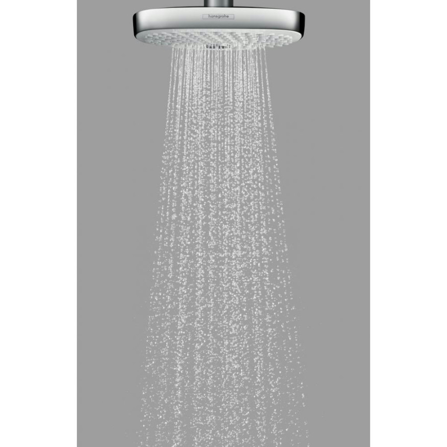 Верхний душ hansgrohe 300 2jet EcoSmart 26608000 9 л/мин с потолочным подсоединением хром