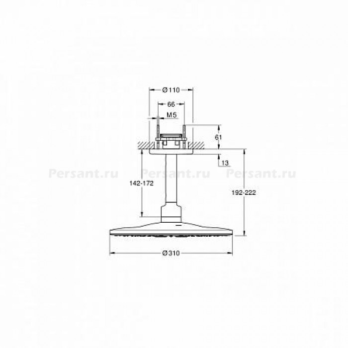 Верхний душ GROHE Rainshower 310 26477000 хром