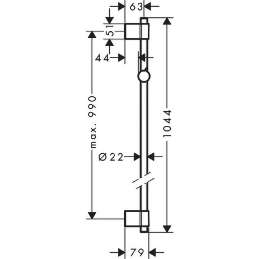 Душевая штанга hansgrohe Unica Varia 27356000 105 см, хром