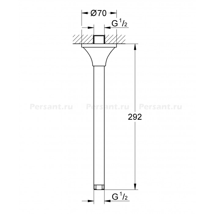 Кронштейн для верхнего душа Grohe Rainshower Grandera 27982000 хром
