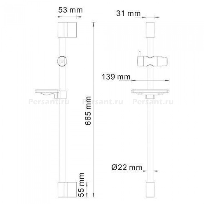 Душевая штанга WasserKRAFT A063 хром