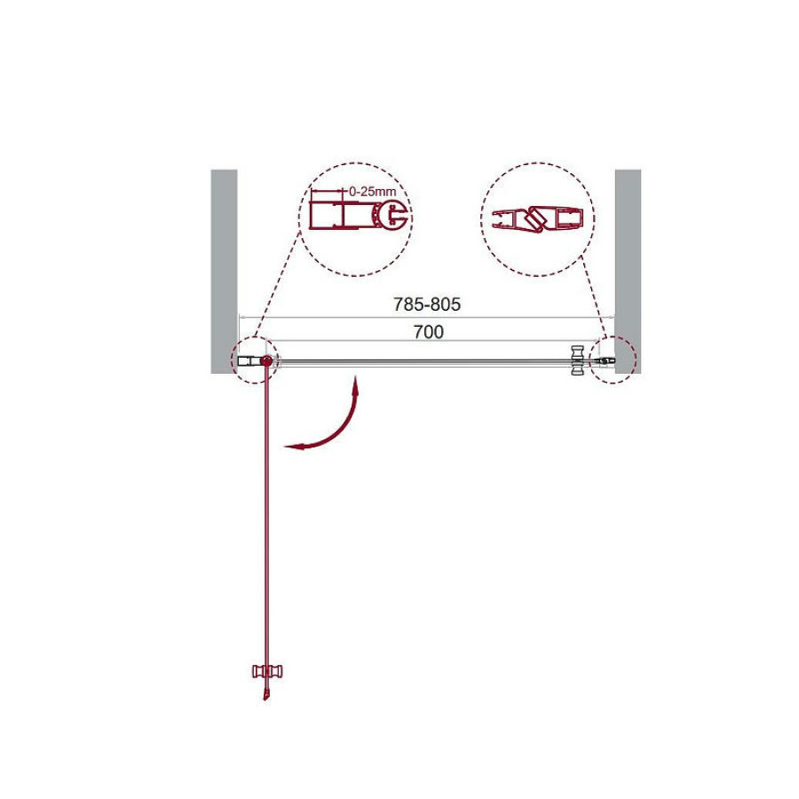 Душевая дверь BelBagno Etna 80 ETNA-B-1-80-C-Cr профиль Хром стекло прозрачное