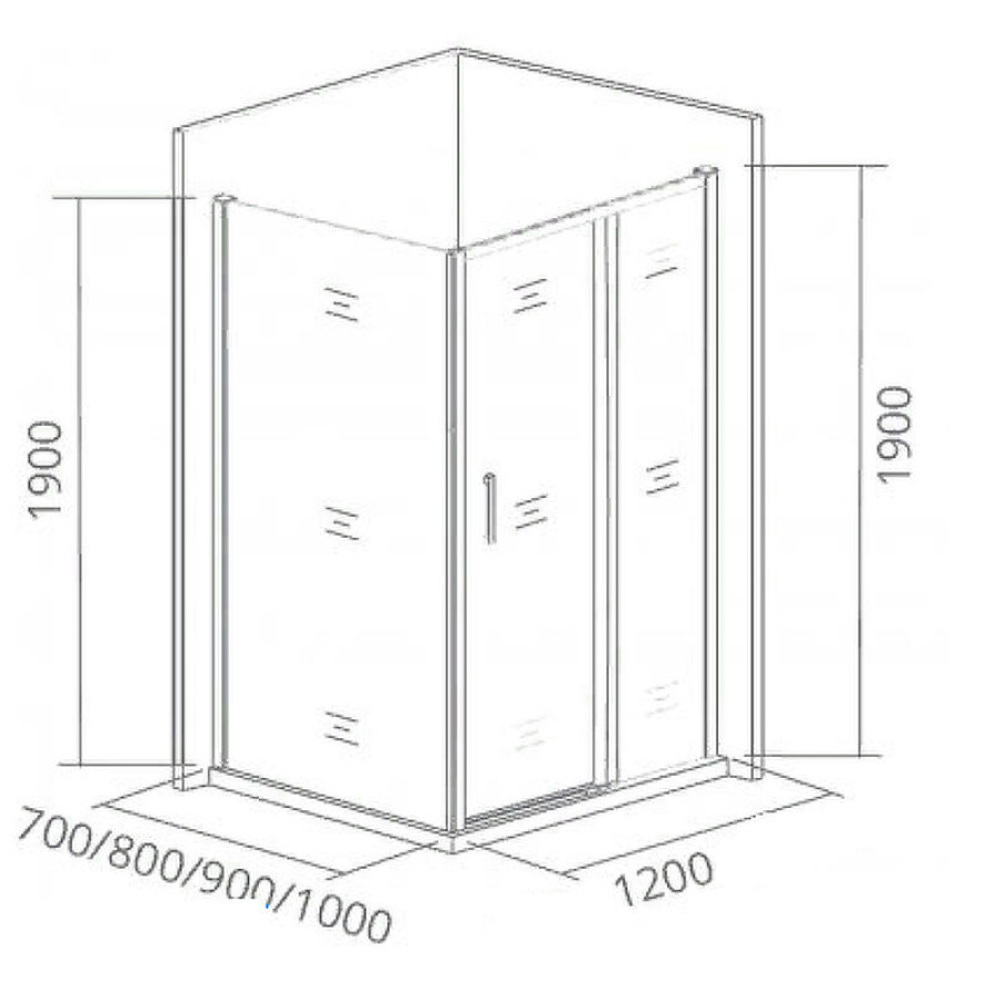 Душевая дверь Good Door Cofe WTW-120-C-B 120 КФ00011 профиль Черный стекло прозрачное