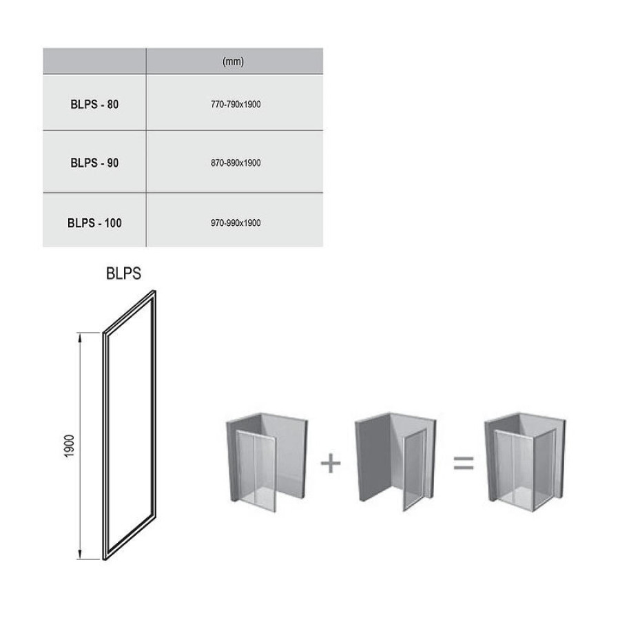 Душевая стенка Ravak Blix BLPS-90 9BH70100Z1 профиль Белый стекло Transparent