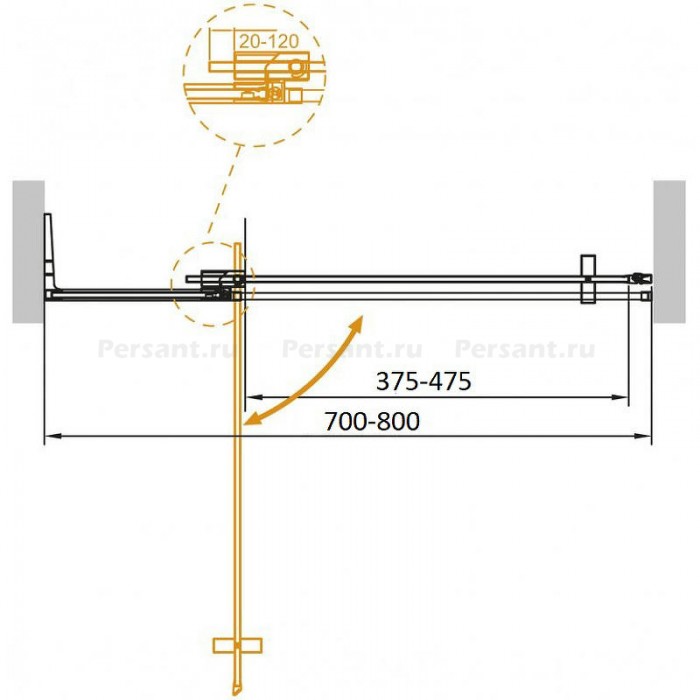 Душевая дверь Cezares Slider 80 SLIDER-B-1-70/80-BR-NERO профиль черный стекло бронзовое