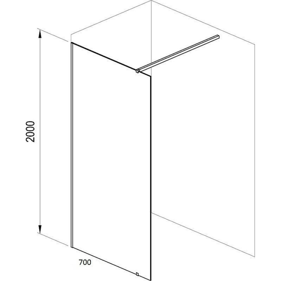 Душевая перегородка Ravak Walk-In Wall 70 GW9W10300Z1 профиль Черный стекло Transparent