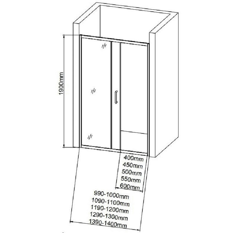 Душевая дверь Aquanet SD-1100A 110 273605 профиль Хром стекло прозрачное