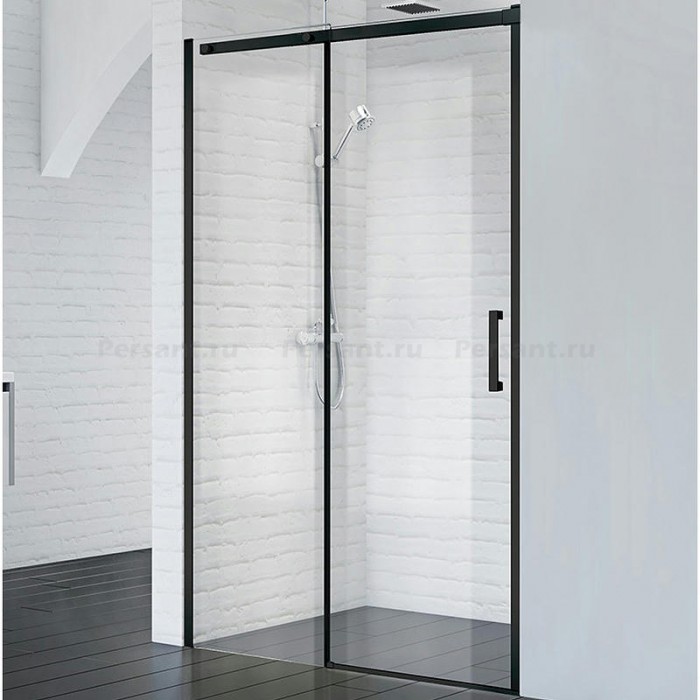 Душевая дверь BelBagno Acqua 120 ACQUA-BF-1-120-C-NERO профиль Черный стекло прозрачное