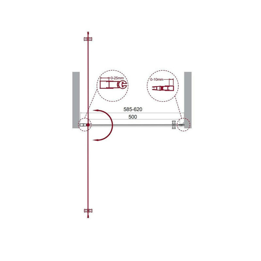 Душевая дверь BelBagno Etna 60 ETNA-B-1-60-C-Cr-90 профиль Хром стекло прозрачное