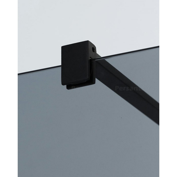 Душевая перегородка Cezares Liberta 80 LIBERTA-L-2-80-GR-NERO профиль черный, стекло серое