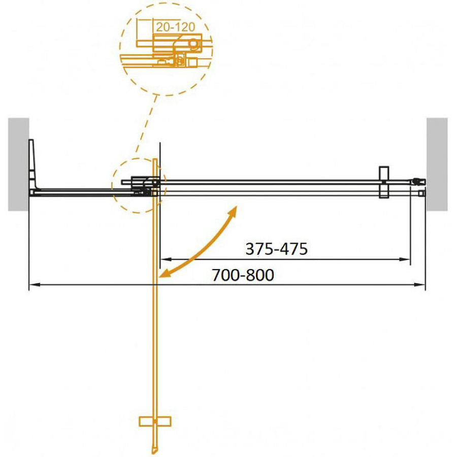 Душевая дверь Cezares Slider 80 SLIDER-B-1-70/80-C-Cr профиль Хром стекло прозрачное