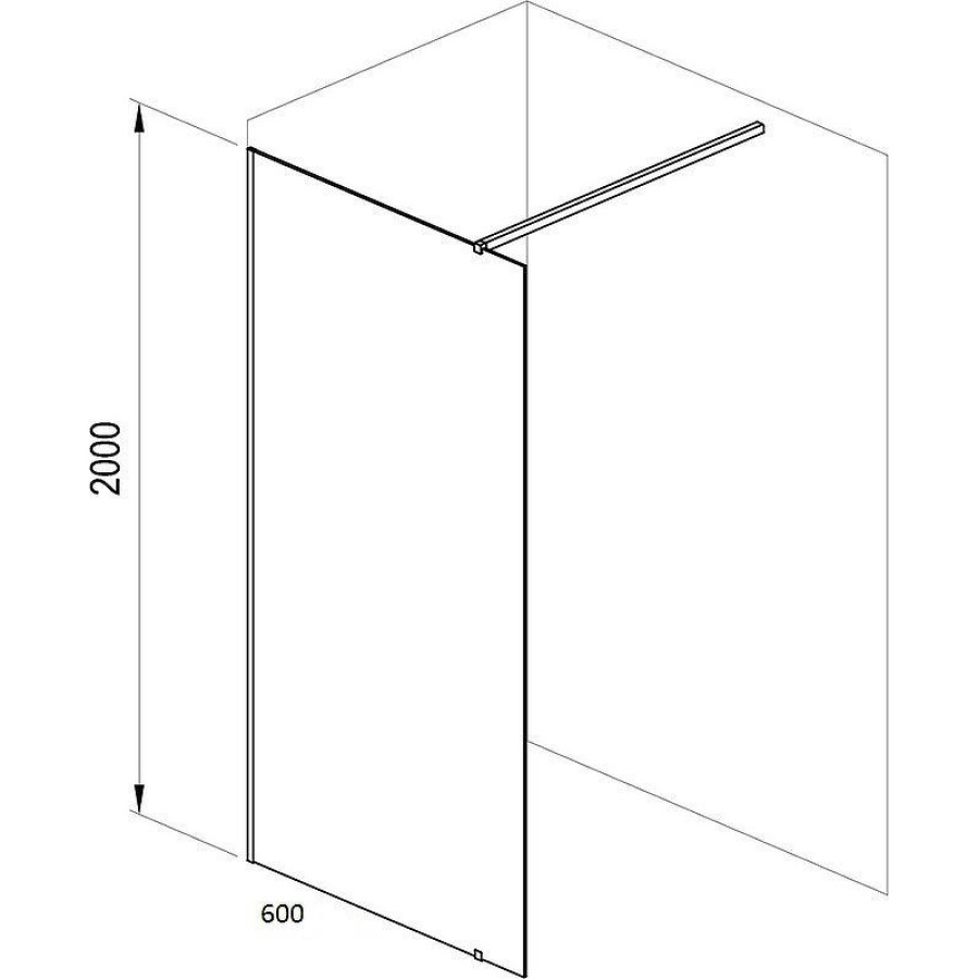 Душевая перегородка Ravak Walk-In Wall 60 GW9W00300Z1 профиль Черный стекло Transparent