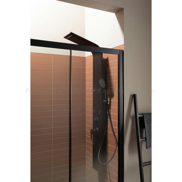 Душевая дверь Aquanet Pleasure AE60-N-160H200U-BT 160 профиль черный, стекло прозрачное