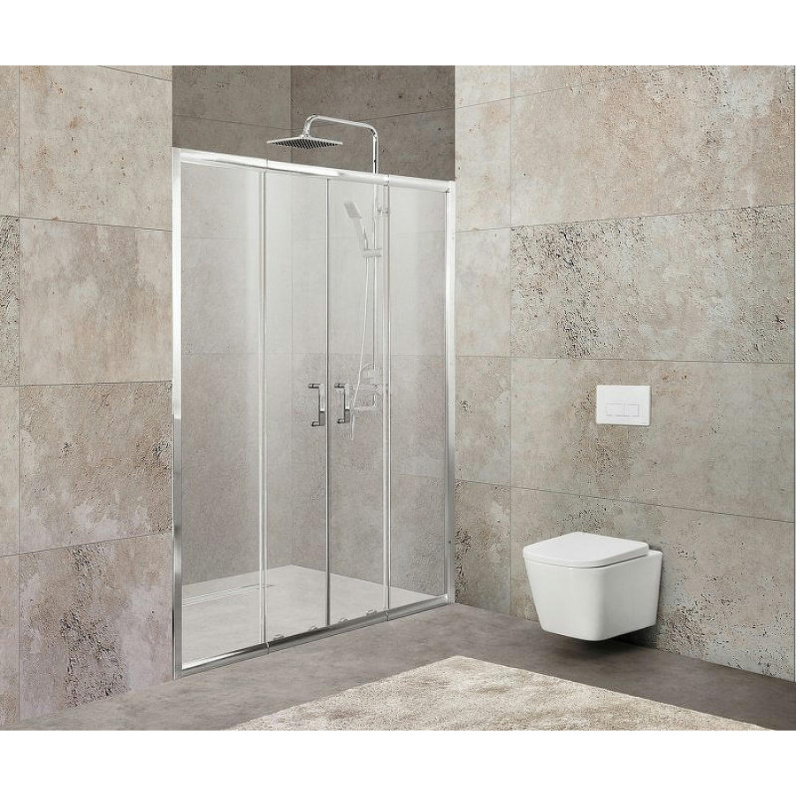 Душевая дверь BelBagno Unique 200 UNIQUE-BF-2-170/200-P-Cr профиль Хром стекло рифленое