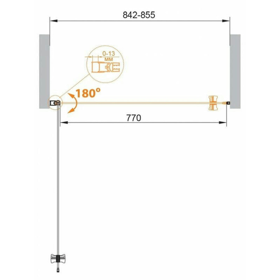 Душевая дверь Cezares Eco 85 ECO-O-B-1-85-P-Cr профиль Хром стекло рифленое