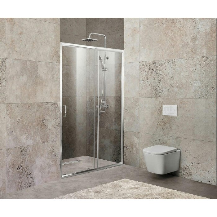 Душевая дверь BelBagno Unique 100 UNIQUE-BF-1-100/115-C-Cr профиль хром стекло прозрачное