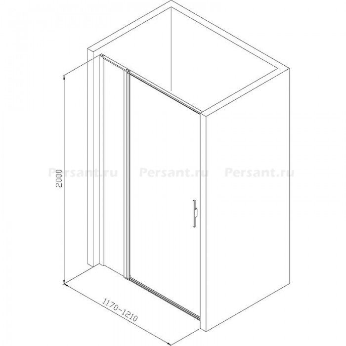 Душевая дверь Allen Brau Priority 120 3.31007.00 профиль хром, стекло прозрачное