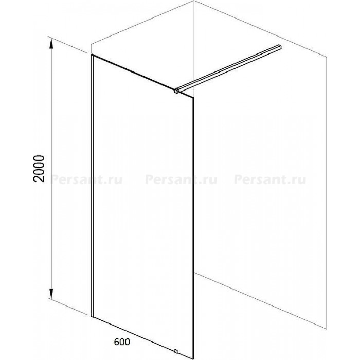 Душевая перегородка Ravak Walk-In Wall 60 GW9W00C00Z1 профиль хром, стекло прозрачное