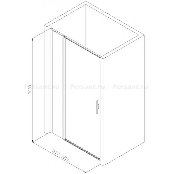 Душевая дверь Allen Brau Priority 120 3.31031.00 профиль хром, стекло прозрачное