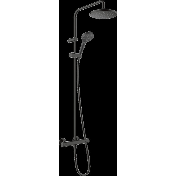 Душевая система c термостатом hansgrohe Vernis Blend Showerpipe 200 1jet 26089670, EcoSmart, матовый черный