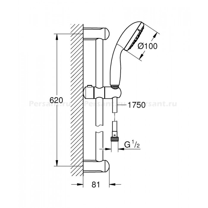 Душевой гарнитур GROHE New Tempesta Classic 27644001