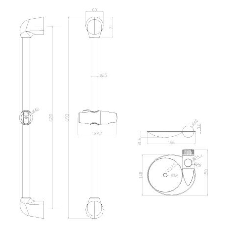 Душевая штанга Lemark LM8065C с мыльницей