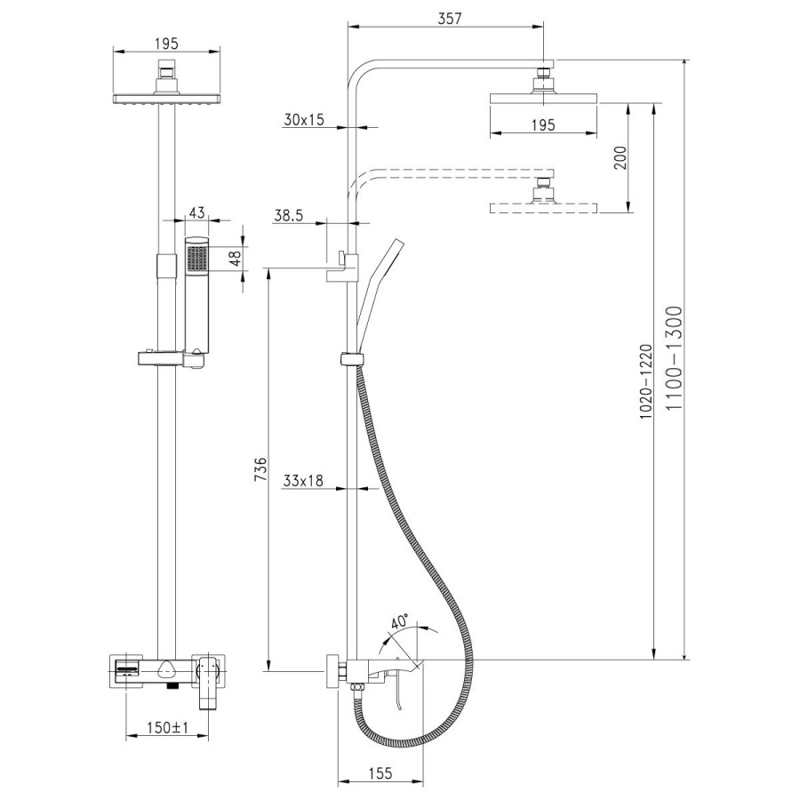 Душевая стойка Lemark Contest LM5862CW