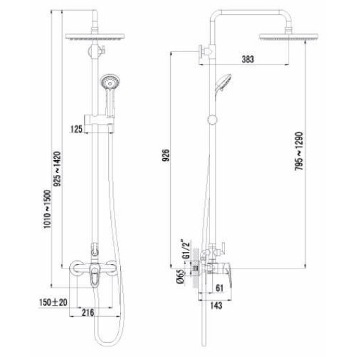 Душевая стойка Lemark Omega LM3160C
