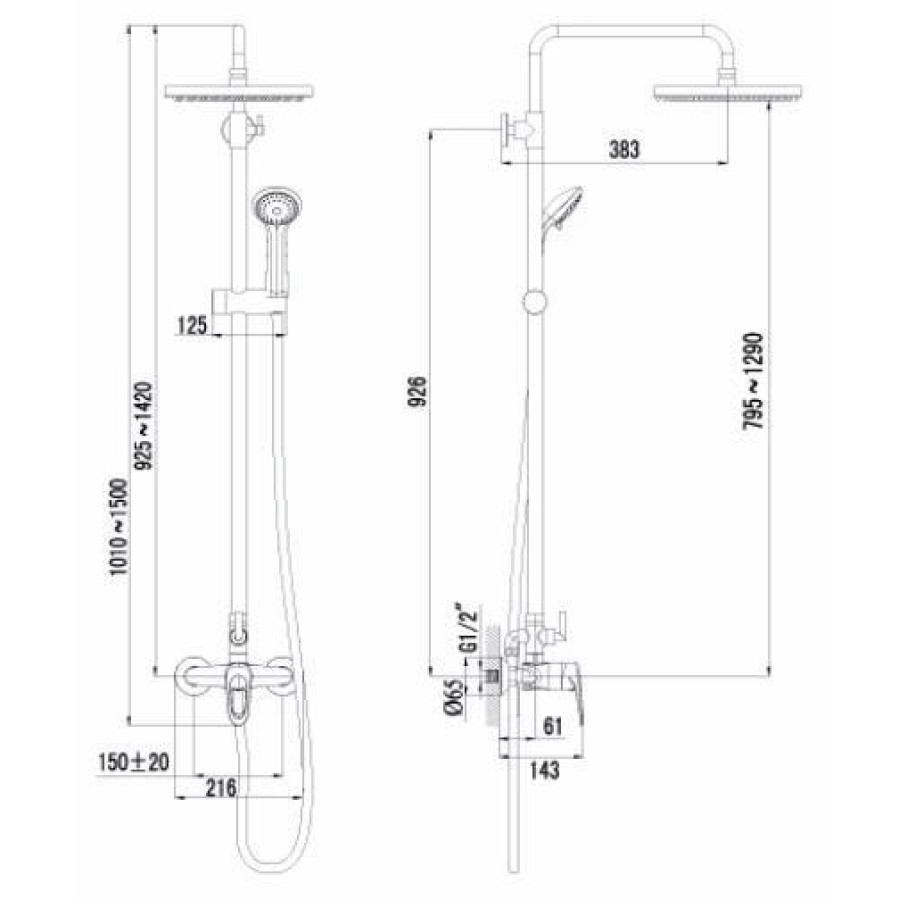 Душевая стойка Lemark Omega LM3160C