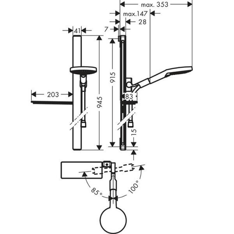 Душевой гарнитур hansgrohe Raindance Select S 27648000