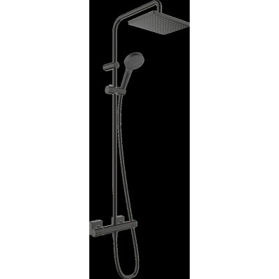 Душевая система c термостатом hansgrohe Vernis Shape Showerpipe 230 1jet 26097670, EcoSmart, матовый черный