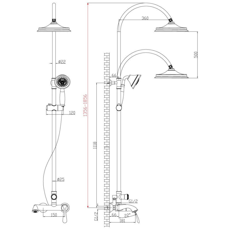 Душевая стойка Lemark Intense LM5662C