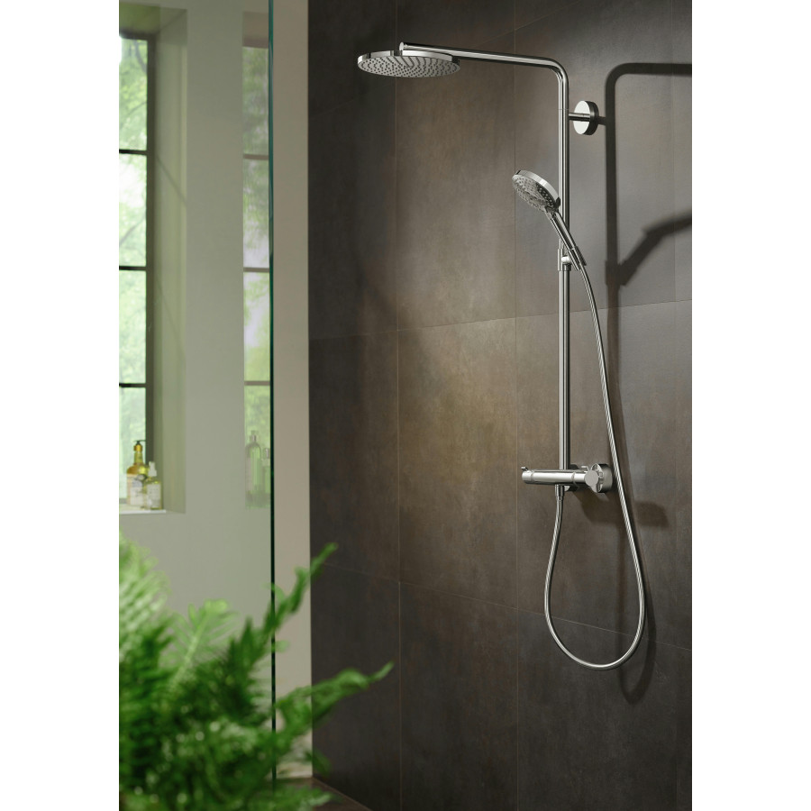 Душевая система hansgrohe Raindance Select S Showerpipe 240 1jet P 27633670 с термостатом матовый черный