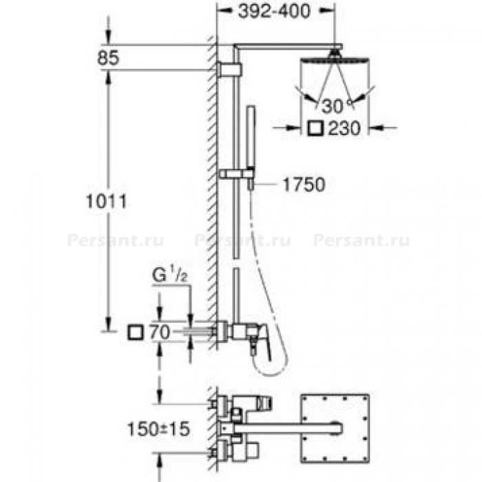 Душевая стойка Grohe Euphoria Cube System 23147001