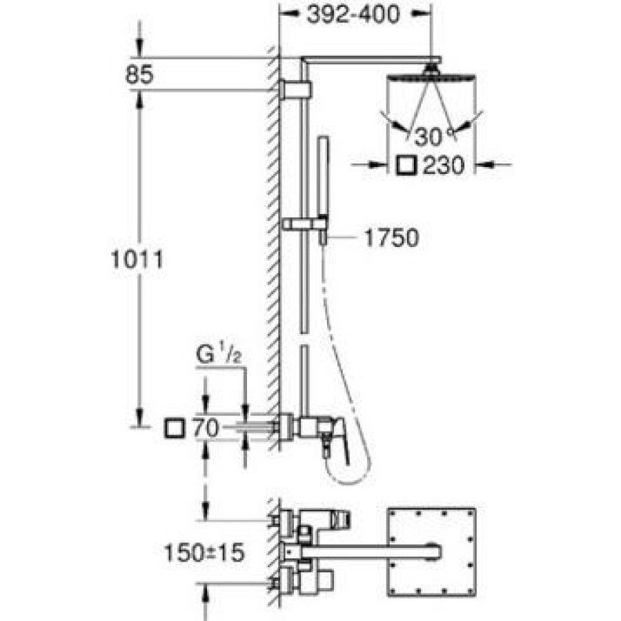 Душевая система Grohe Euphoria Cube System 23147001