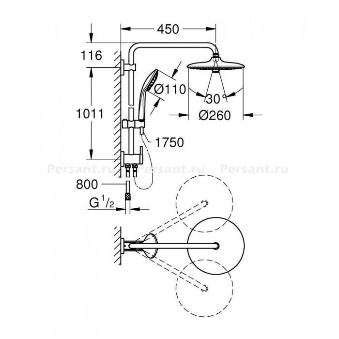 Душевая система GROHE Euphoria System 260 27421002