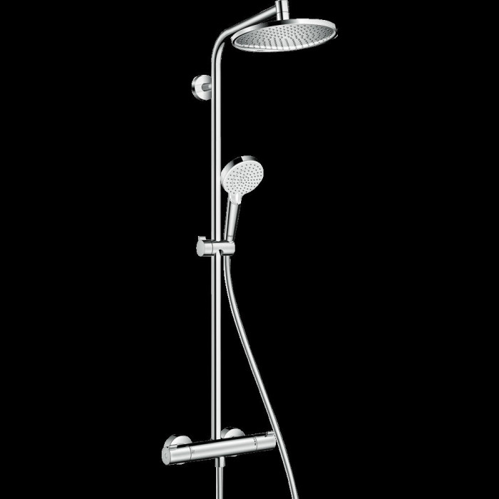 Душевая стойка hansgrohe Crometta S 240 1jet Showerpipe EcoSmart 27268000 с термостатом