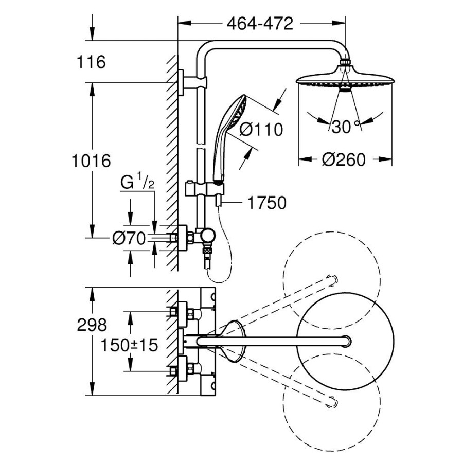 Душевая стойка GROHE Euphoria System 27296002