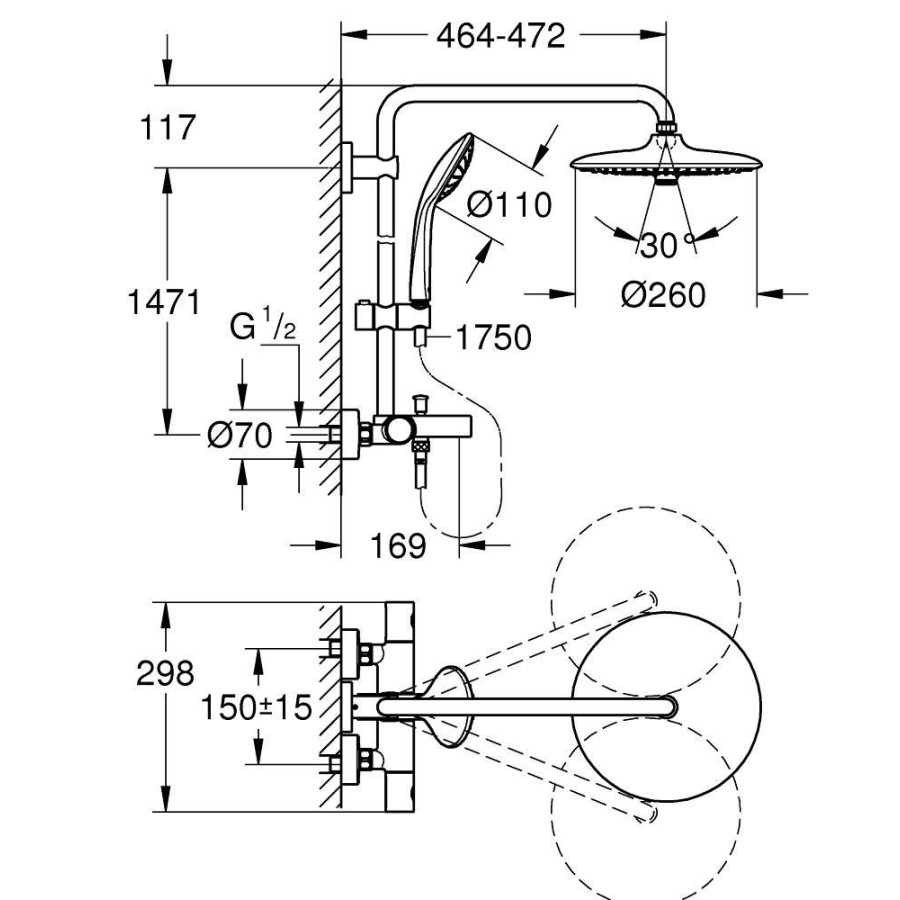 Душевая стойка GROHE Euphoria 260 27475001