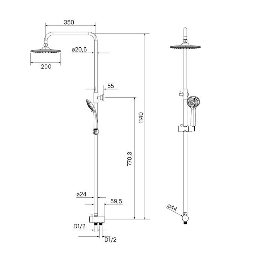 Душевая стойка Milardo Shower Set 3703F24M76